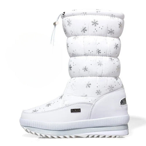 Winter women's Warm Plush Mid-calf Waterproof Snow Boot