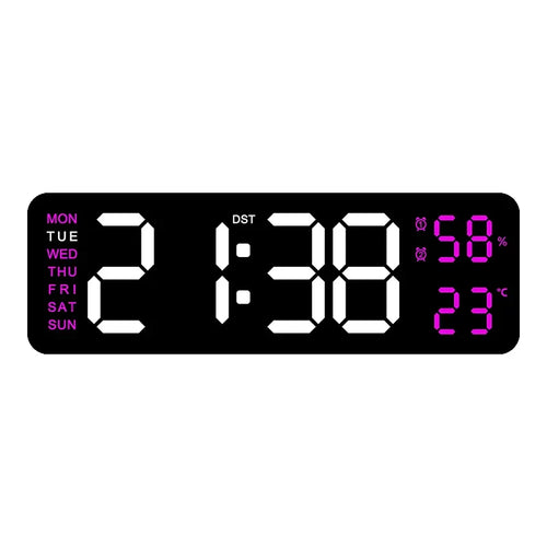 Digital LED Alarm Clock with Calendar,Temperature and Humidity. Acrylic or