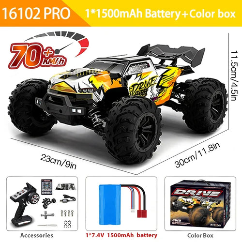 1:16 70KM/H Or 50KM/H 4WD RC Car With LED Remote Control Cars High Speed Drift