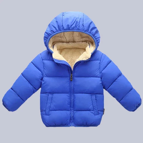 Winter Baby Kids Fleece Jacket Warm Hooded Down Outerwear