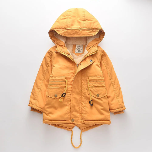 Winter Kids Clothes Plus Velvet Thicken Warm Jacket for Girls Casual Zipper