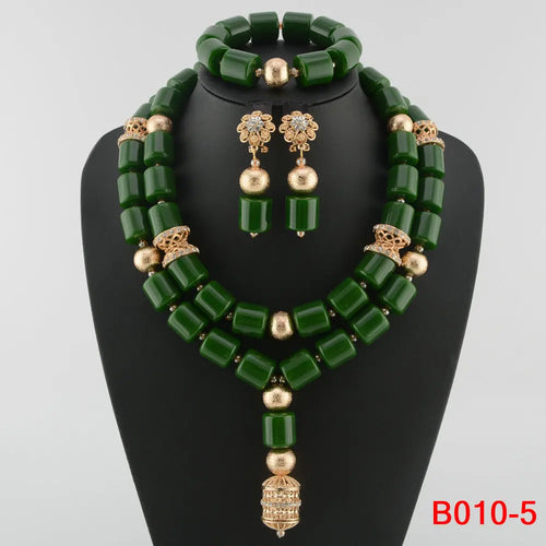 Traditional Nigerian Wedding Artificial Coral Beads Bridal Jewelry Sets African