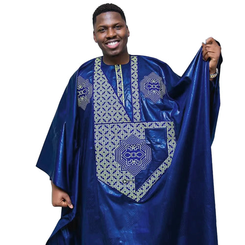 African Clothing For Men Traditional Bazin Riche Embroidery Design Top Long
