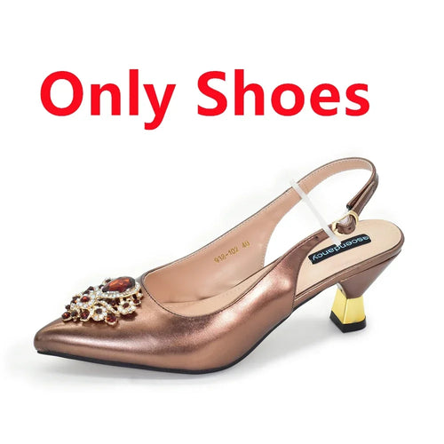 New Fashion Women Shoes and Bags To Match Set Nigeria Party Italian Shoe and