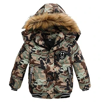 Autumn Winter Hooded Jacket for Kids - Boys & Girls Warm Fur Collar Zipper Outerwear Casual Fashion Baby Coat for Ages 2-6