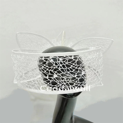 Veil White Wedding Fascinator Hat For Bride Women Mariage Headpiece Hair Clip Ladies Derby Party Tea Millinery Cap Femme Chapeau