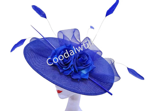 Big Flower Fascinators Hat Headpiece Women Kentucky Church Millinery Cap Ladies