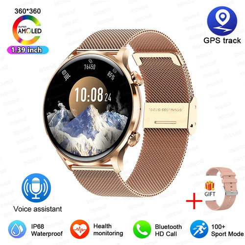 2025 New Smartwatch Women AMOLED HD Screen Always On Display Bluetooth Call