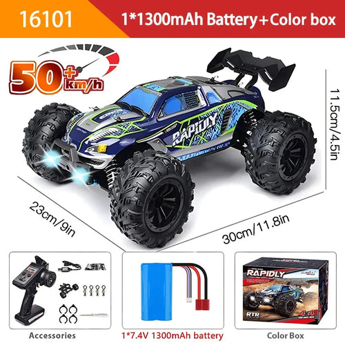 1:16 70KM/H Or 50KM/H 4WD RC Car With LED Remote Control Cars High Speed Drift