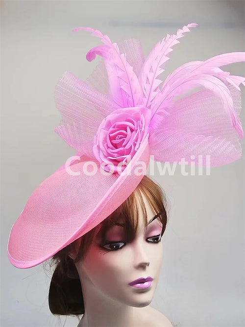 Elegant Flower Fascinator Pillbox Cap Wedding Women Fascinator Hat Headband