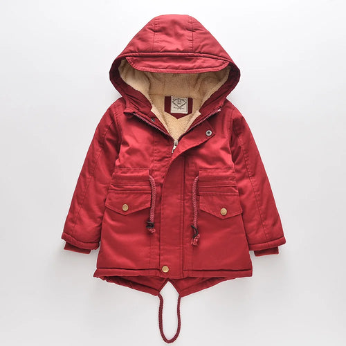 Winter Kids Clothes Plus Velvet Thicken Warm Jacket for Girls Casual Zipper