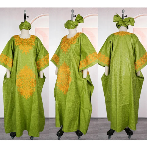 African dresses for women Kaftan Dress Embroidery Bazin Riche Wedding Party Plus Size