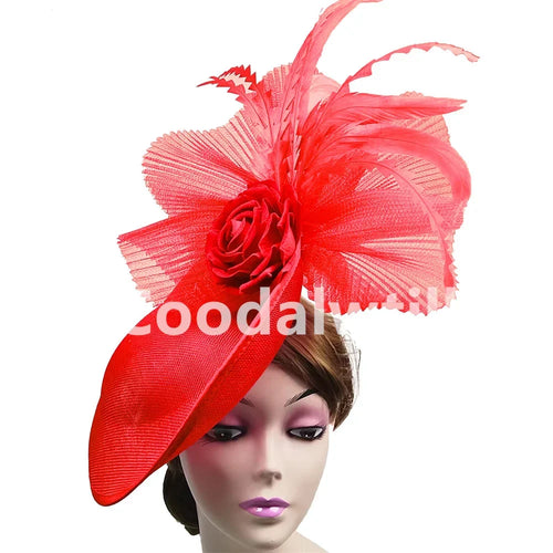 Elegant Flower Fascinator Pillbox Cap Wedding Women Fascinator Hat Headband