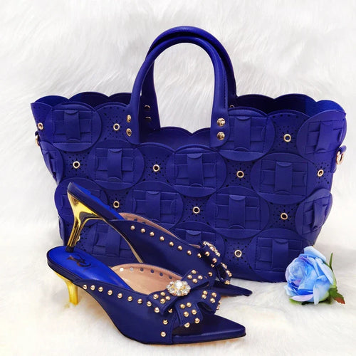 2022 Rivet Style Women Shoes and Bag to Match in Color matching High Quality