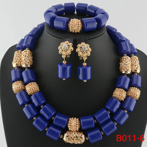 Traditional Nigerian Wedding Artificial Coral Beads Bridal Jewelry Sets African