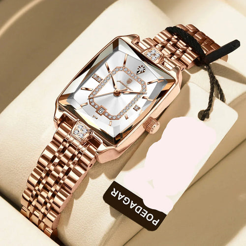Luxury Elegant Watch For Women Date Waterproof Rectangle Ladies Watch