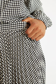 Louche Sabina Diamonds Forever Print Pleated Midi Skirt