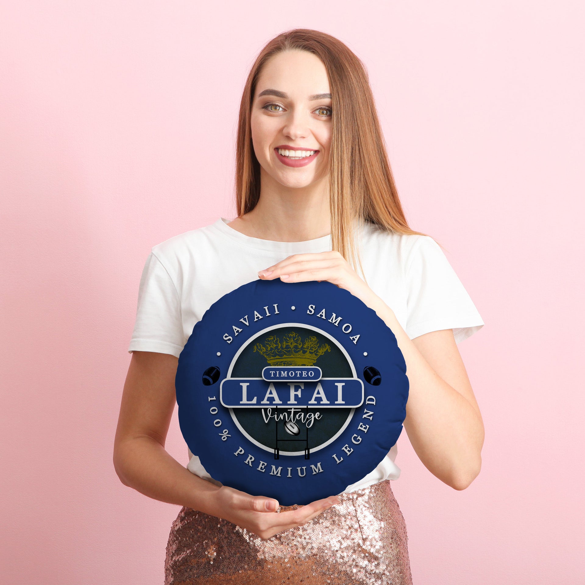 SAMOA Rugby League Lafai  - Legend Collection - Circle Cushion 14"