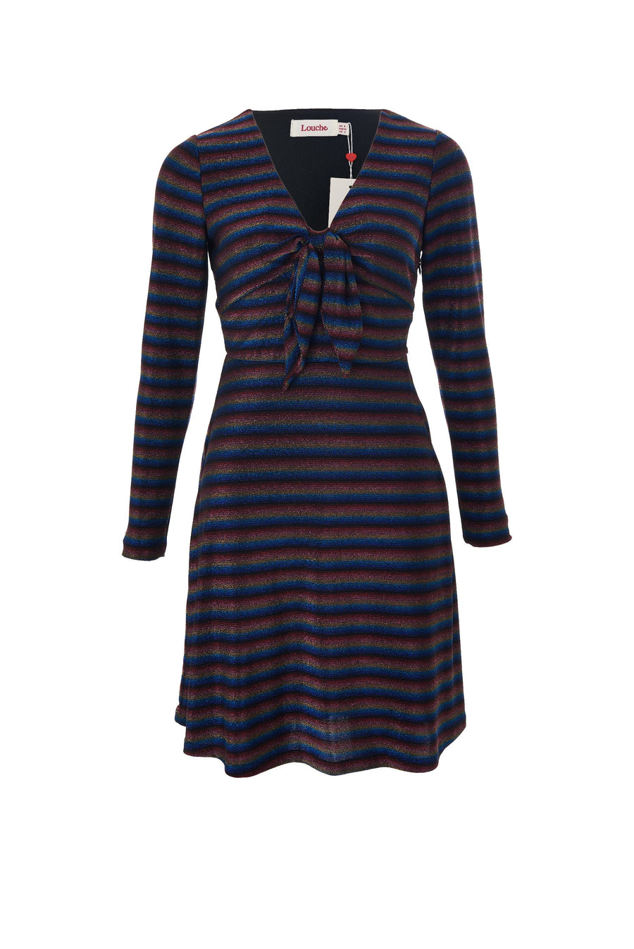 Sidney Sparkle Stripe Fit & Flare Mini Dress - Gold