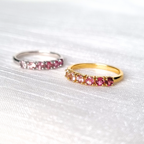 Ombre Pink Tourmaline Eternity Band in 18k Gold Vermeil