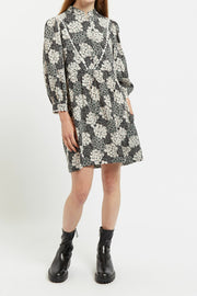 Suzanne Flower Patch Mini Dress Black/White