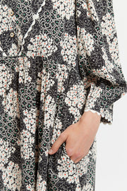 Suzanne Flower Patch Mini Dress Black/White