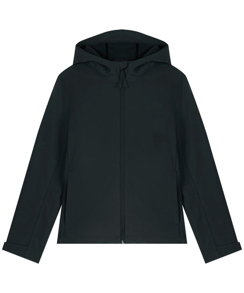 Recyled Polyester Hooded Softshell Jacket: Womens