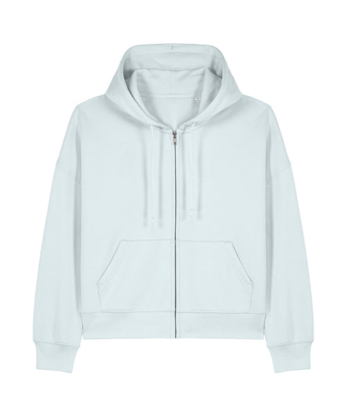 Organic Dropped Shoulder Zipped Hoodie: Womens