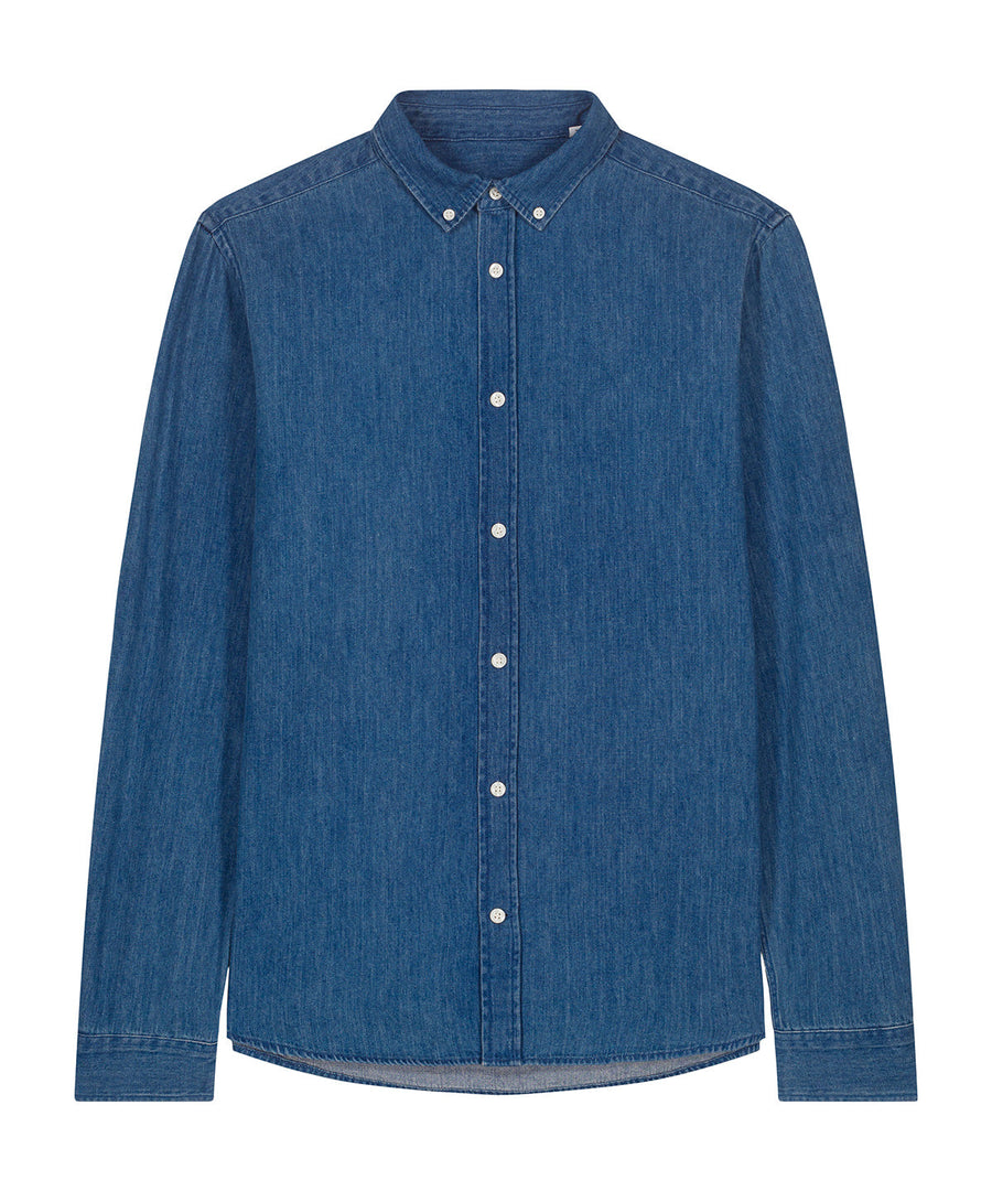 Organic Cotton Long Sleeve Denim Shirt: Mens