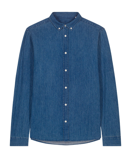 Organic Cotton Long Sleeve Denim Shirt: Mens