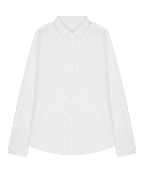 Organic Poplin Long Sleeve Shirt: Womens
