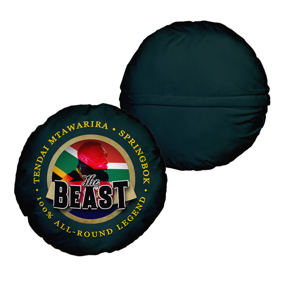 South AFRICA Rugby Union Beast  - Legend Collection - Circle Cushion 14"