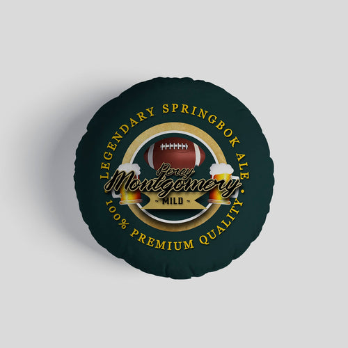 South AFRICA Rugby Union Montgomery  - Legend Collection - Circle Cushion 14"