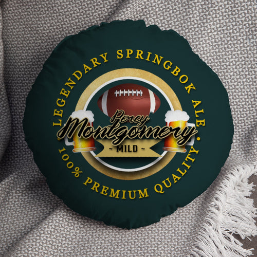 South AFRICA Rugby Union Montgomery  - Legend Collection - Circle Cushion 14"