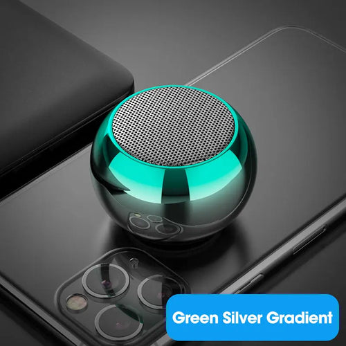 Wireless Bluetooth Speaker Portable Small Steel Gun Metal Heavy Stereo Surround