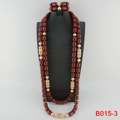 Traditional Nigerian Wedding Artificial Coral Beads Bridal Jewelry Sets African