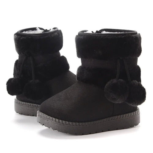 Babies Winter Snow Boots Comfortable Thick Warm Lobbing Ball Cute Boots