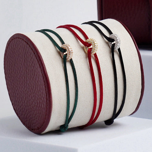 Mini Silver Soho Pavé Cord Bracelet