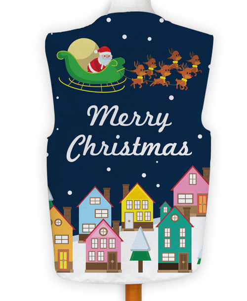 Santa Dropping Presents - Novelty Costume Fancy Dress Waistcoat ( 4 sizes available )
