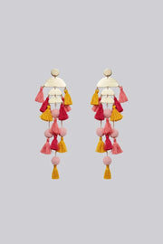 Sapphira Long Tassel Pendant Stud Earring