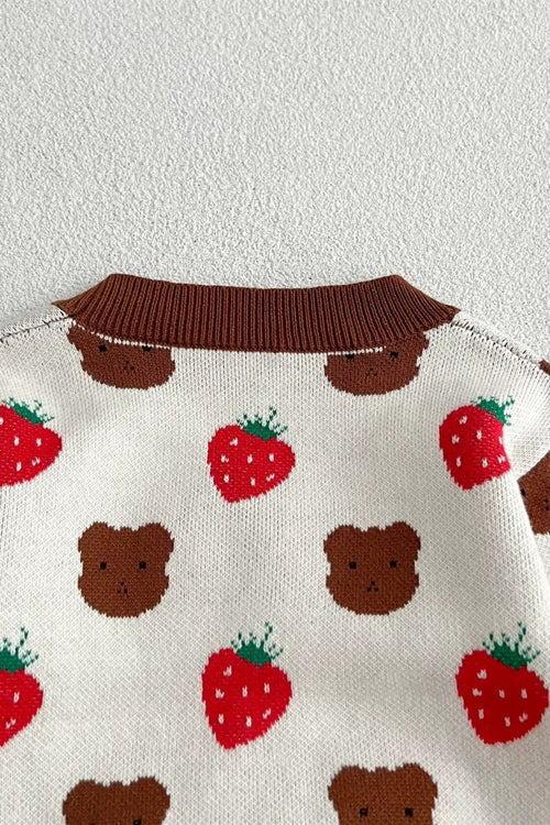 COZY Bear & Strawberry Cardigan