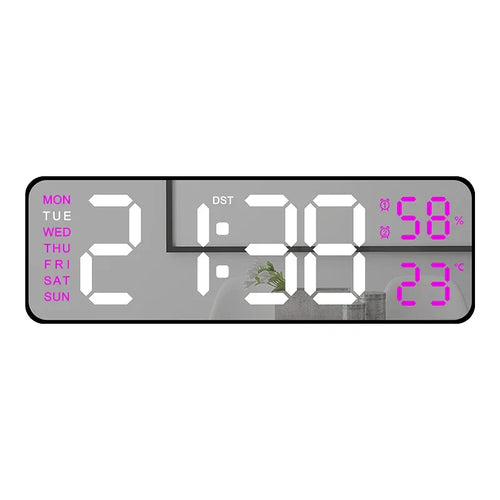 Digital LED Alarm Clock with Calendar,Temperature and Humidity. Acrylic or