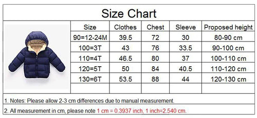 Winter Baby Kids Fleece Jacket Warm Hooded Down Outerwear