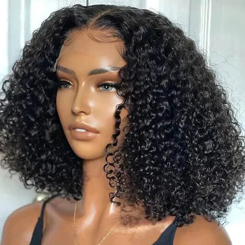 Afro Kinky Curly Short Bob Wig 13x4 Bob Wigs Human Hair Jerry Curly Lace Front
