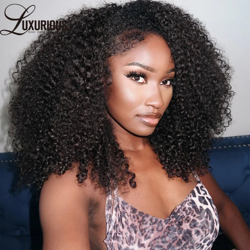 Brazilian 4C Blend Edges Afro Kinky Curly 360 Full Lace Wig 100% Human Hair 13x4 Lace Frontal Wigs Human Hair Bye-Bye Knots 250%
