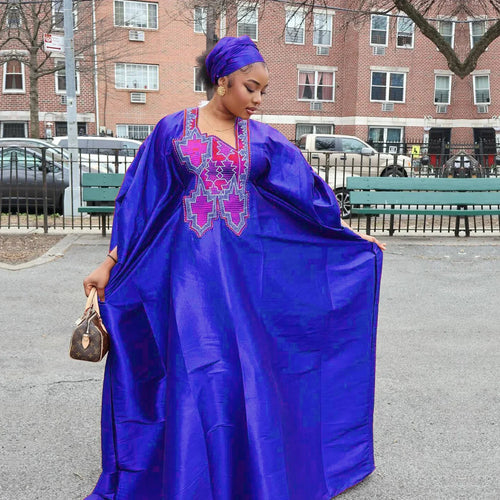 African Dresses For Women Luxury Boubou Material Rich Embroidery Design