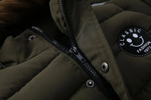 Autumn Winter Hooded Jacket for Kids - Boys & Girls Warm Fur Collar Zipper Outerwear Casual Fashion Baby Coat for Ages 2-6