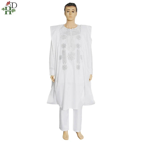 African Suit Men Robe Shirt and Pants Set Long Sleeve
