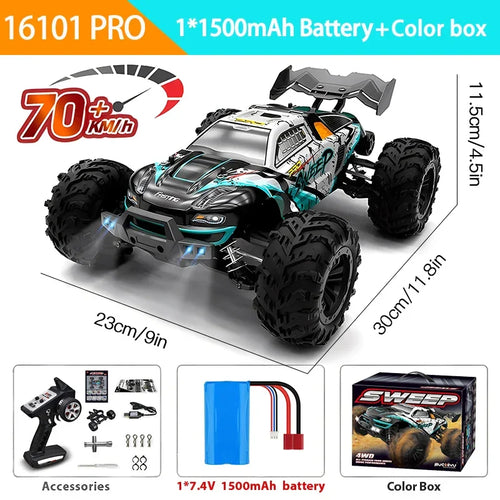 1:16 70KM/H Or 50KM/H 4WD RC Car With LED Remote Control Cars High Speed Drift