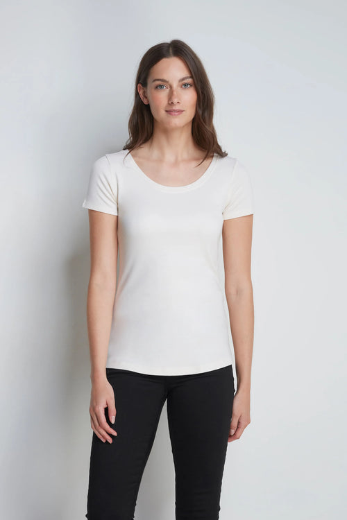 Scoop Neck Cotton Modal T-Shirt